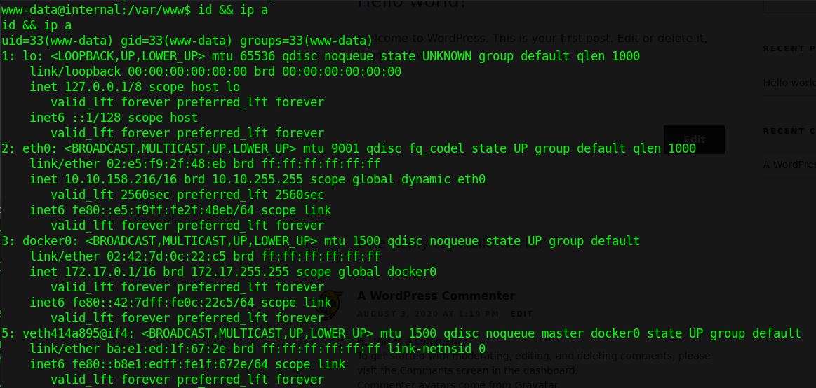 reverse shell of www-data